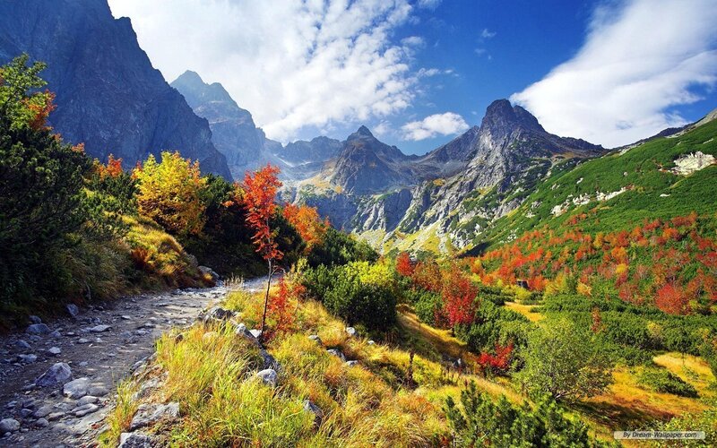 Autumn Mountain Valley — Blue