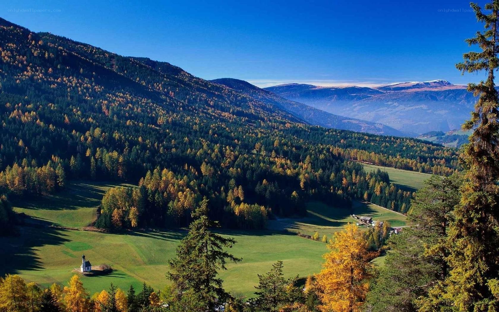 Autumn mountain valley landscape