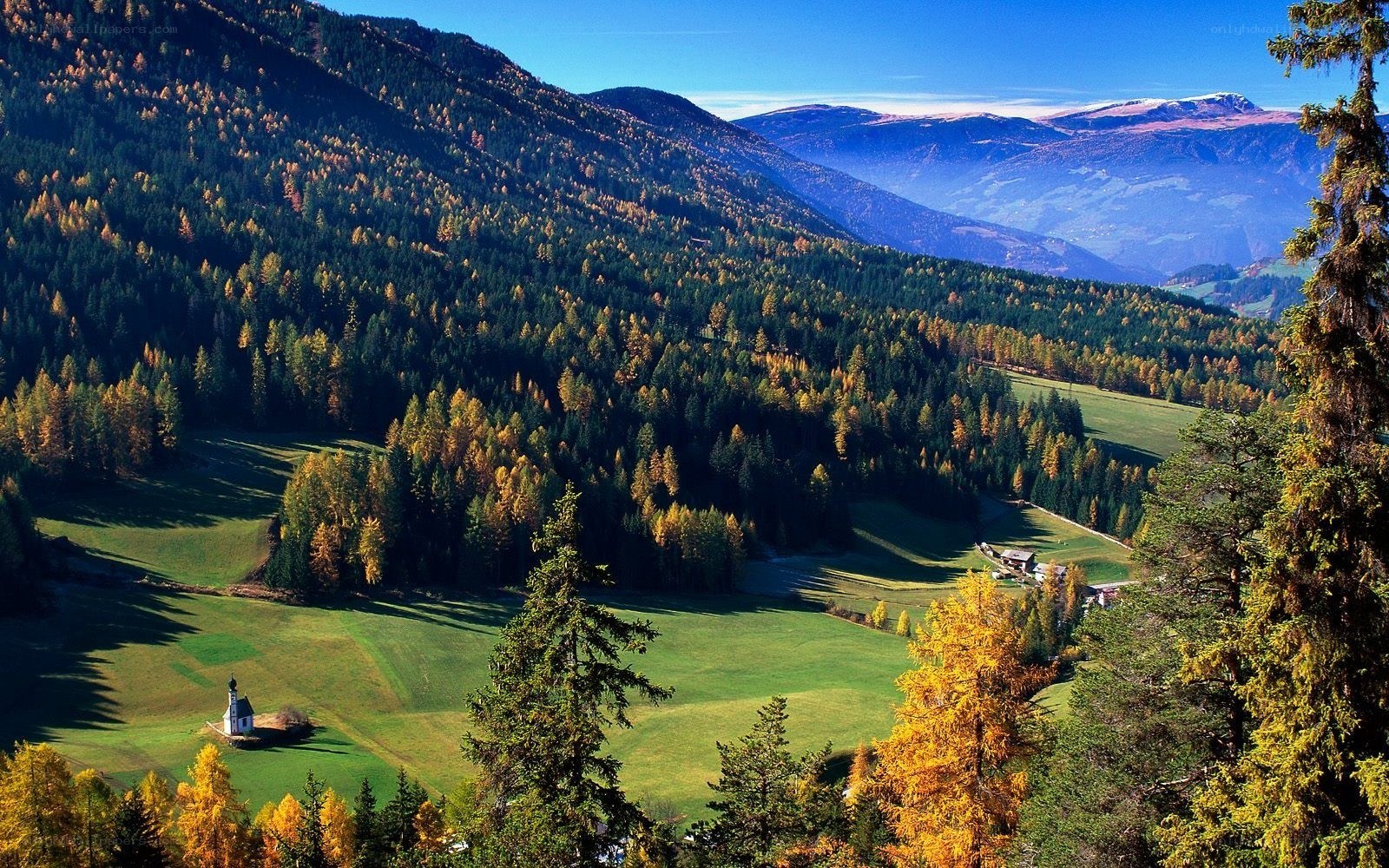 Autumn mountain valley landscape
