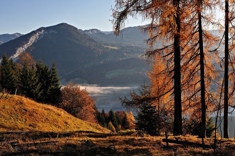 Autumn mountain valley view