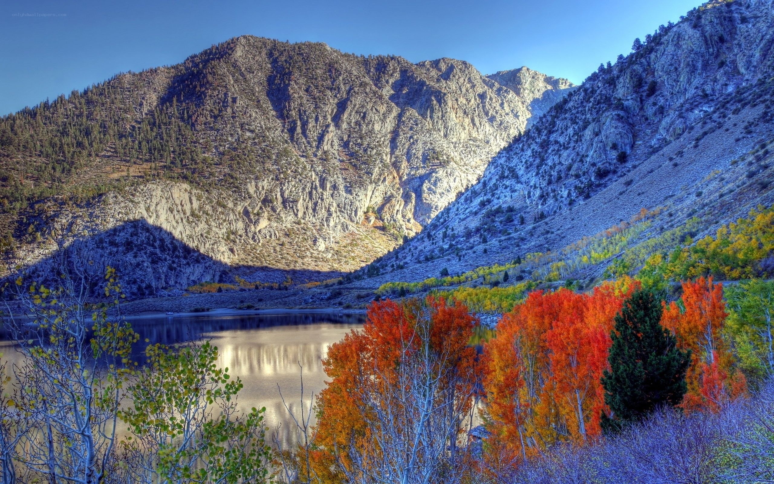 Autumn mountains and lake