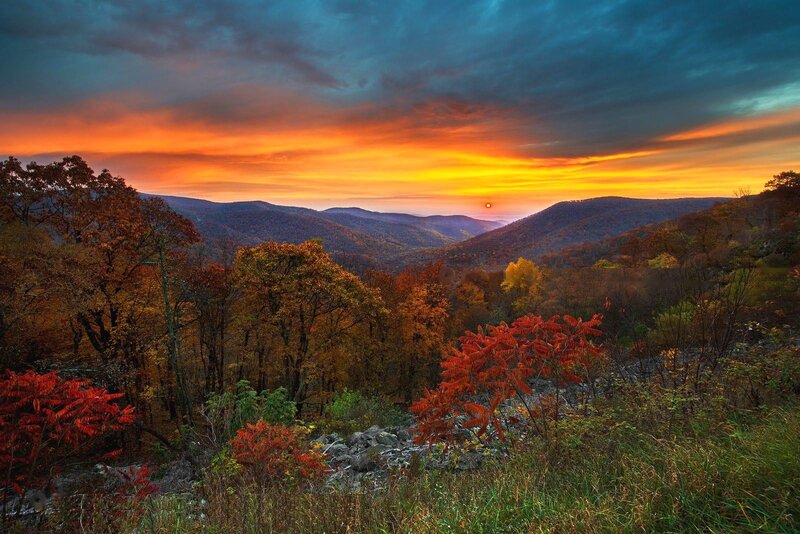 Autumn Mountains at Sunset — Orange