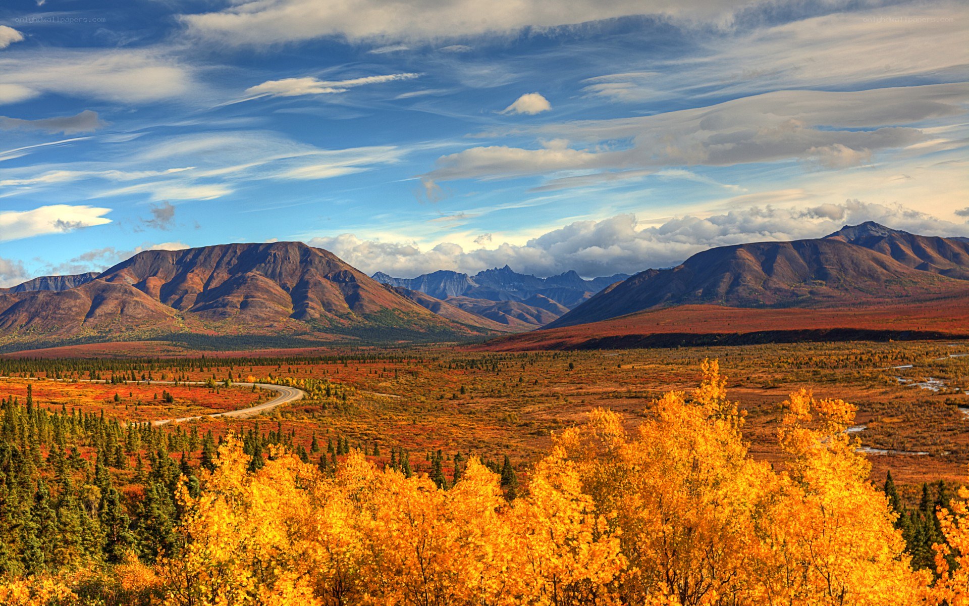 Autumn mountains landscape