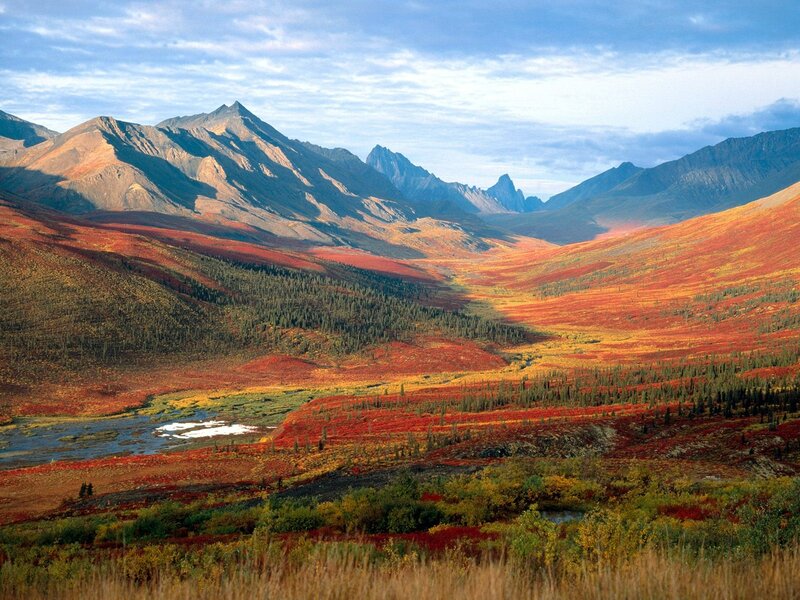 Autumn mountains with colorful valley