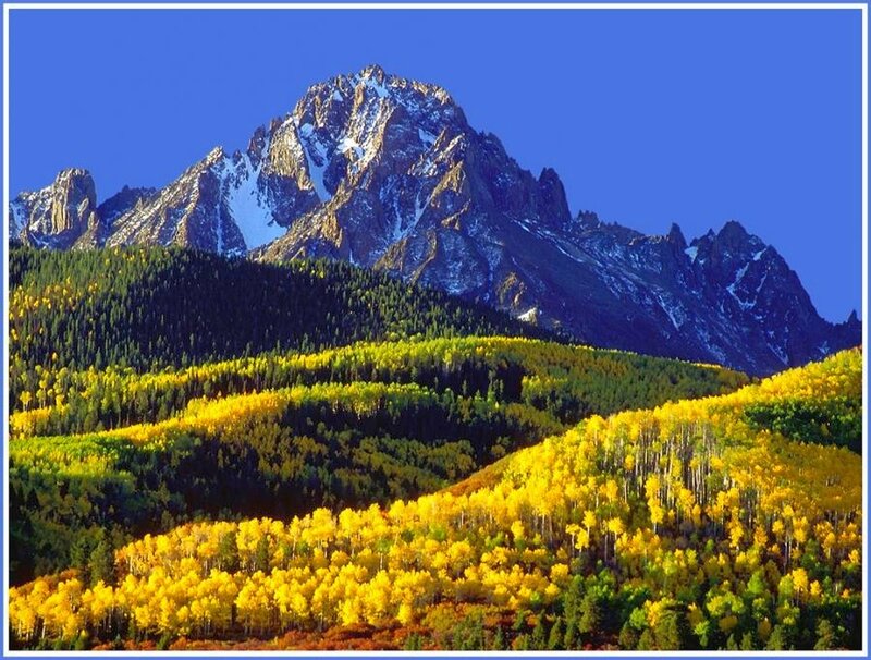 Autumn mountains with snow