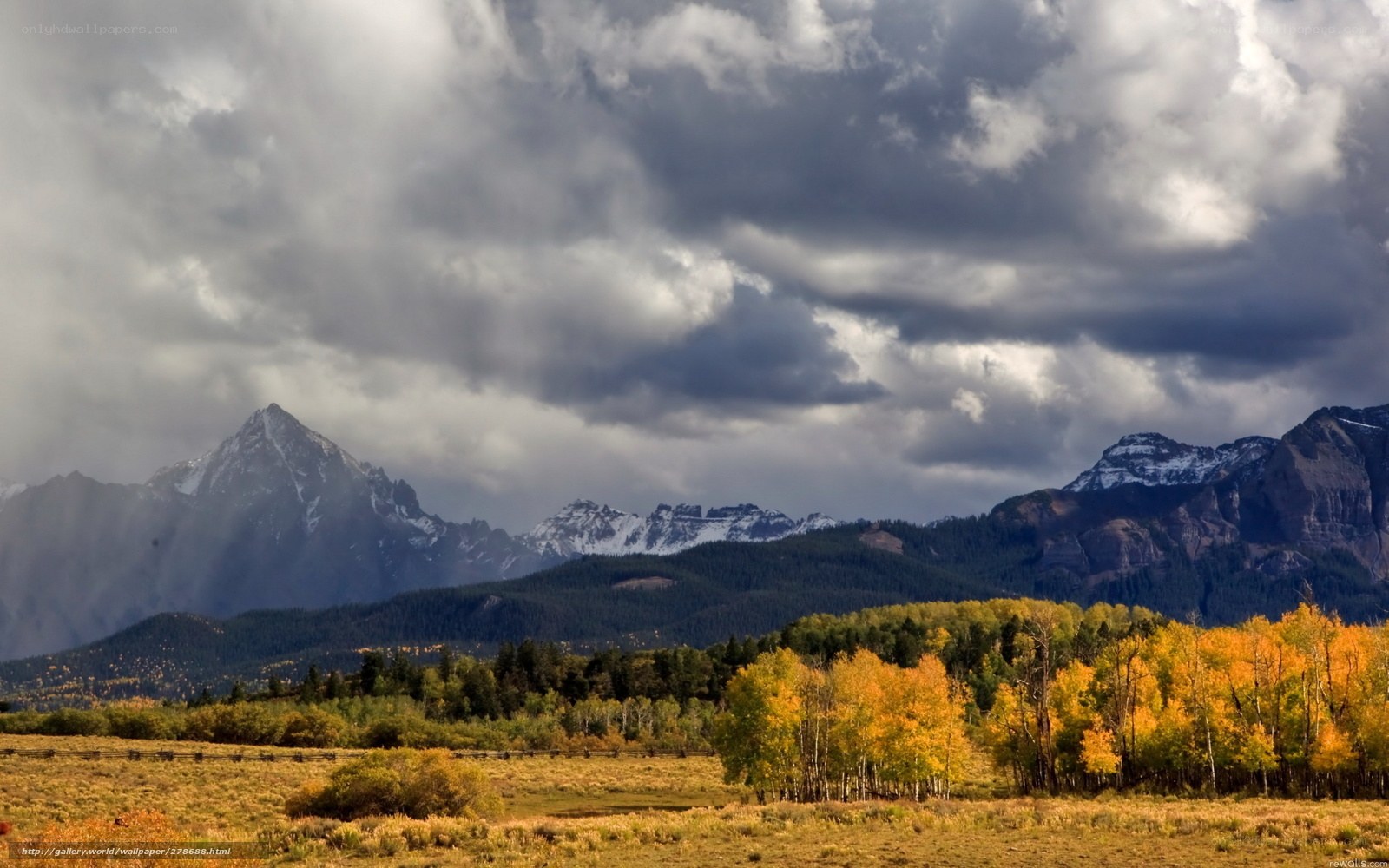 Autumn mountains with stormy sky