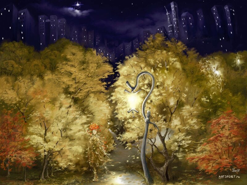 Autumn night in the city
