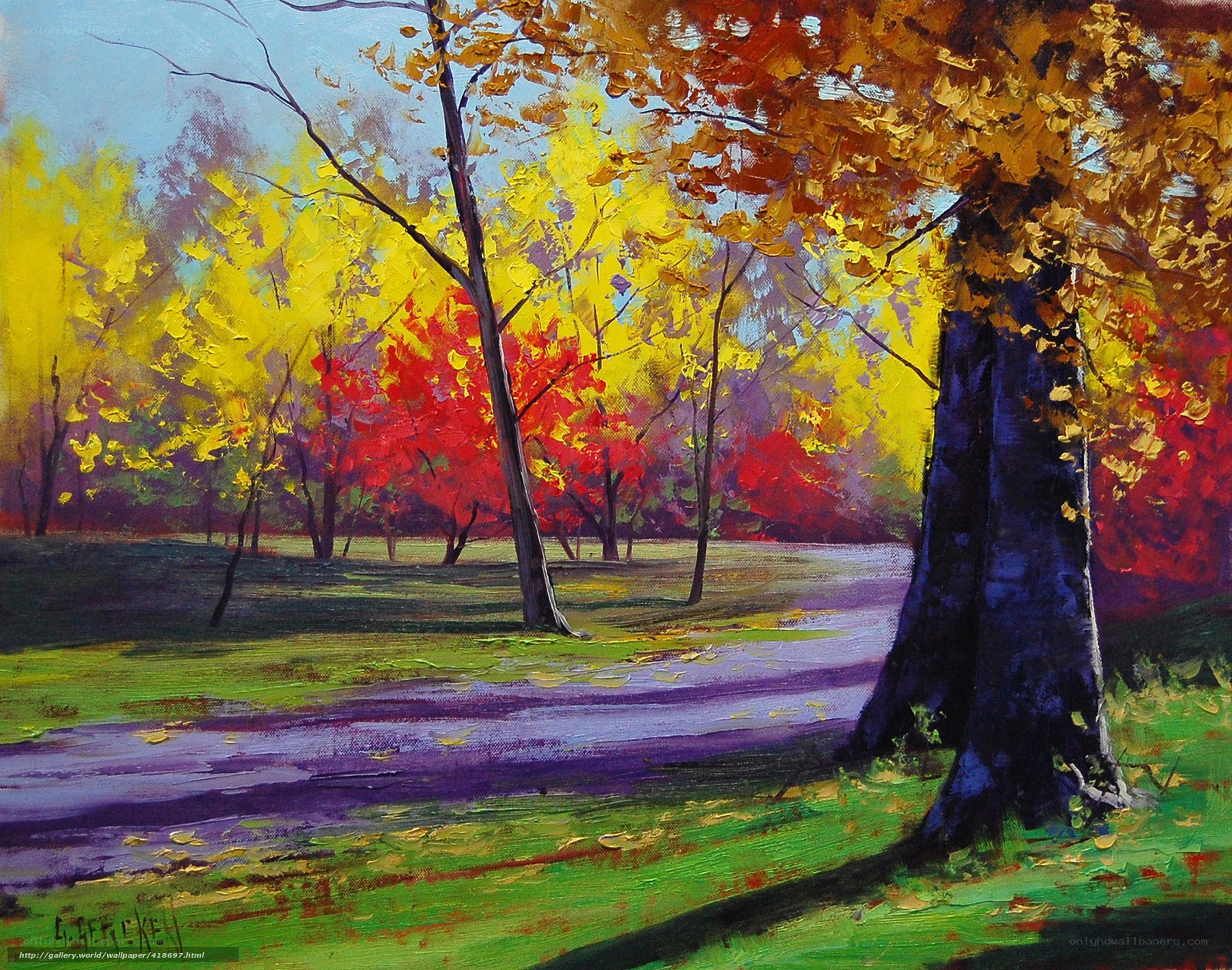 Autumn park landscape