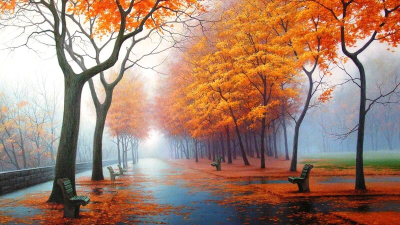 Autumn park path