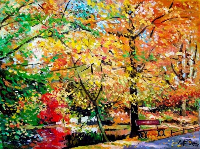 Autumn Park Scene — Orange, Serene