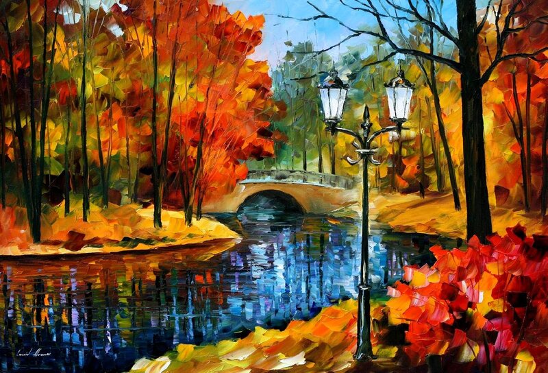 Autumn Park Scene — Red