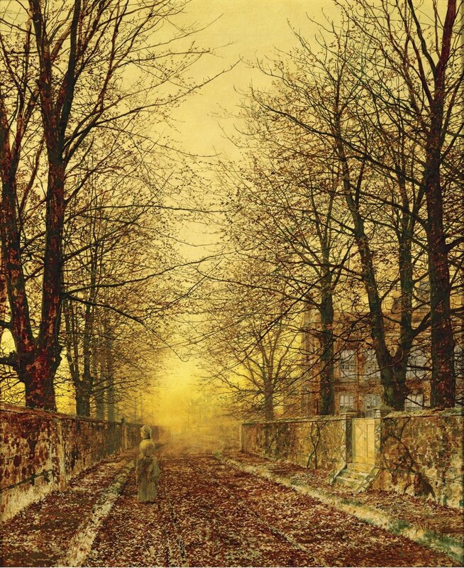 Autumn path with a figure
