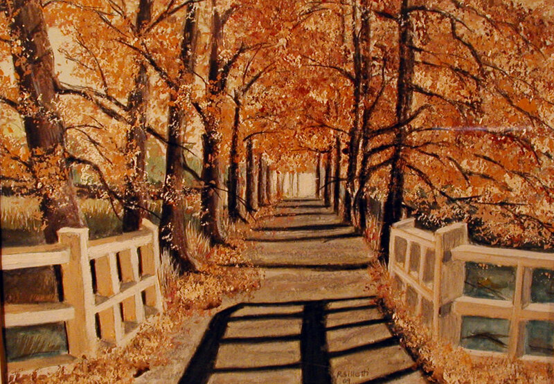 Autumn Path with Trees — Orange, Serene, Painting