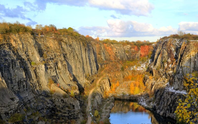 Autumn quarry landscape