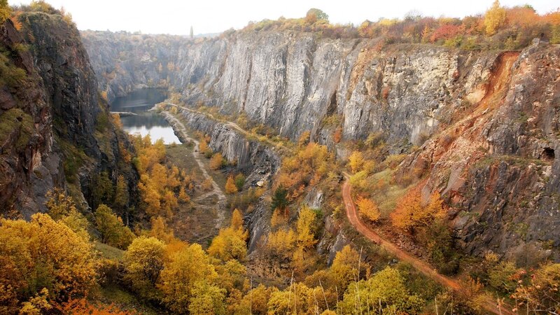 Autumn Quarry Landscape — Yellow