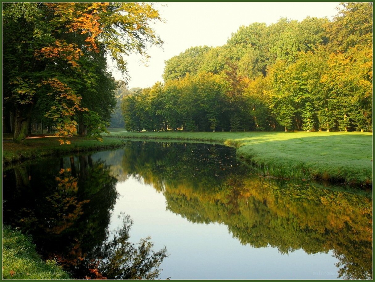 Autumn river in a park