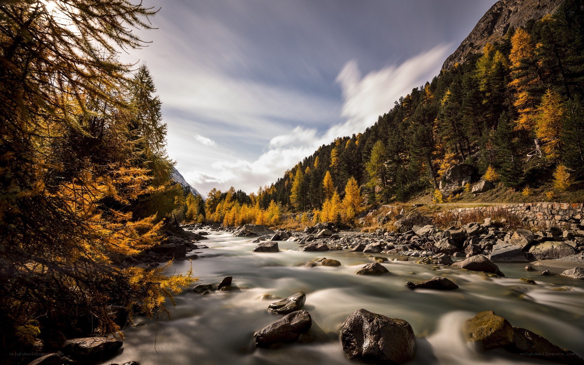 Autumn river in the mountains