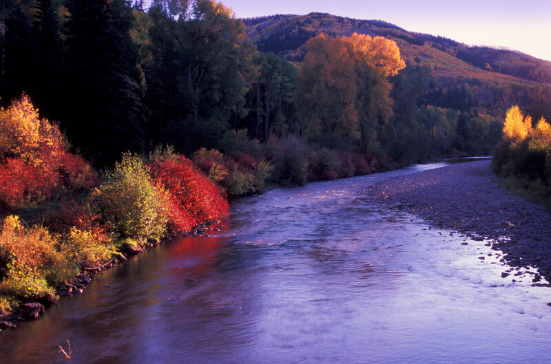 Autumn river in the mountains