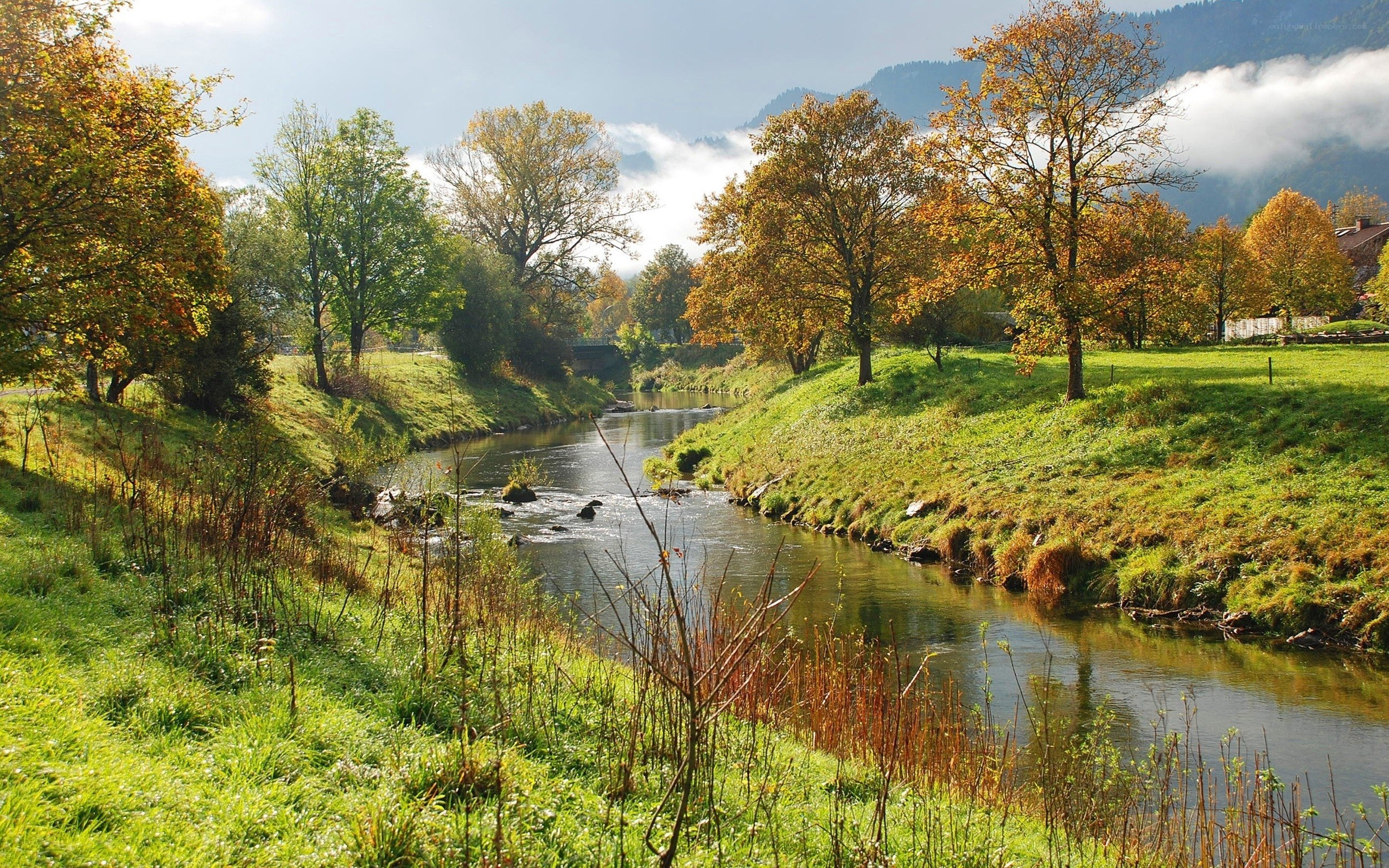 Autumn river in the mountains