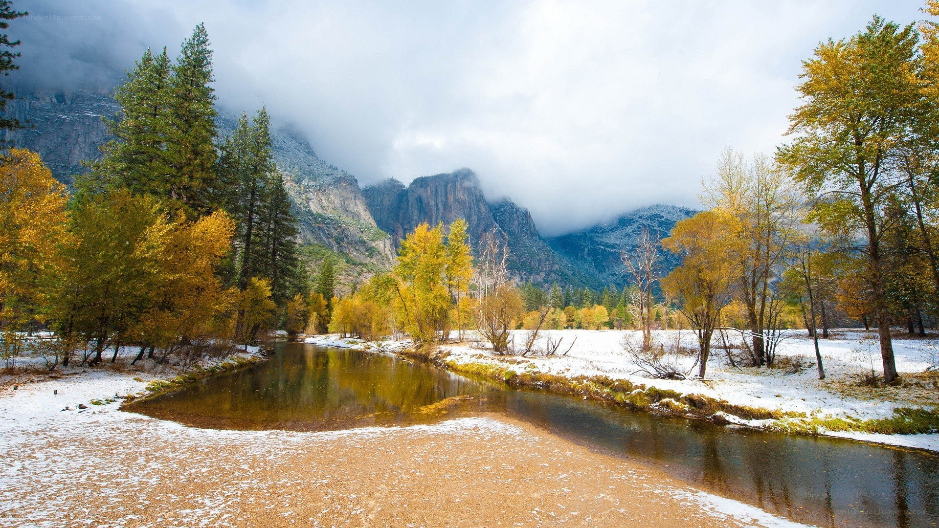 Autumn river in Yosemite