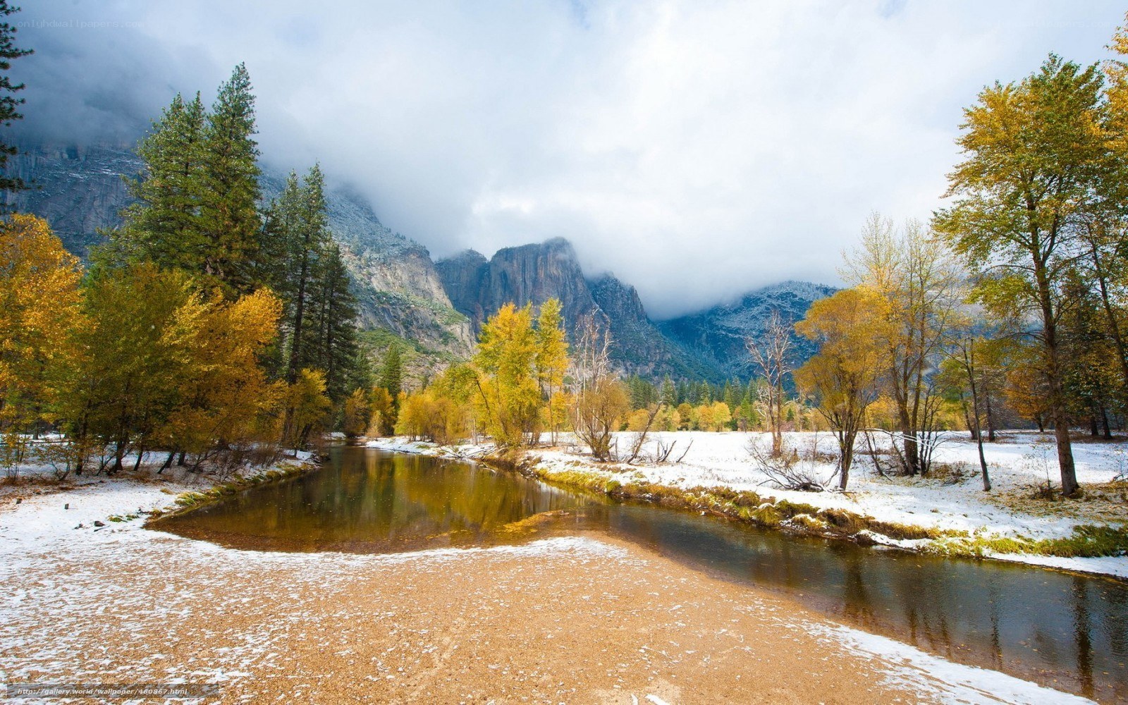 Autumn river in Yosemite