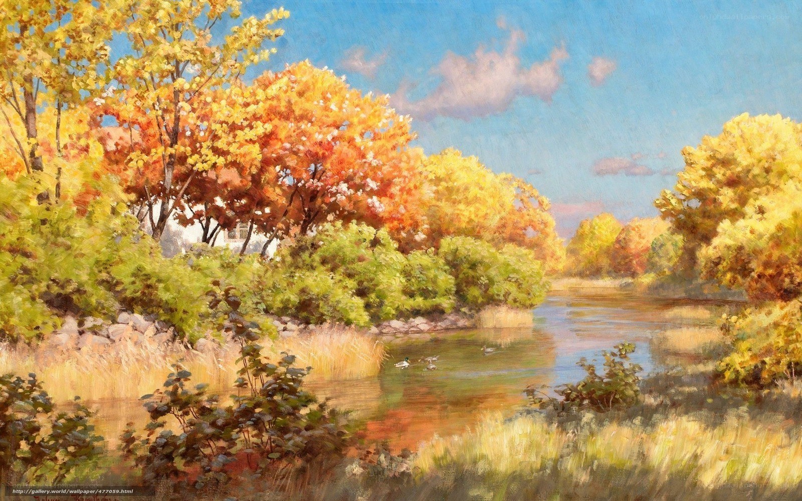 Autumn river landscape