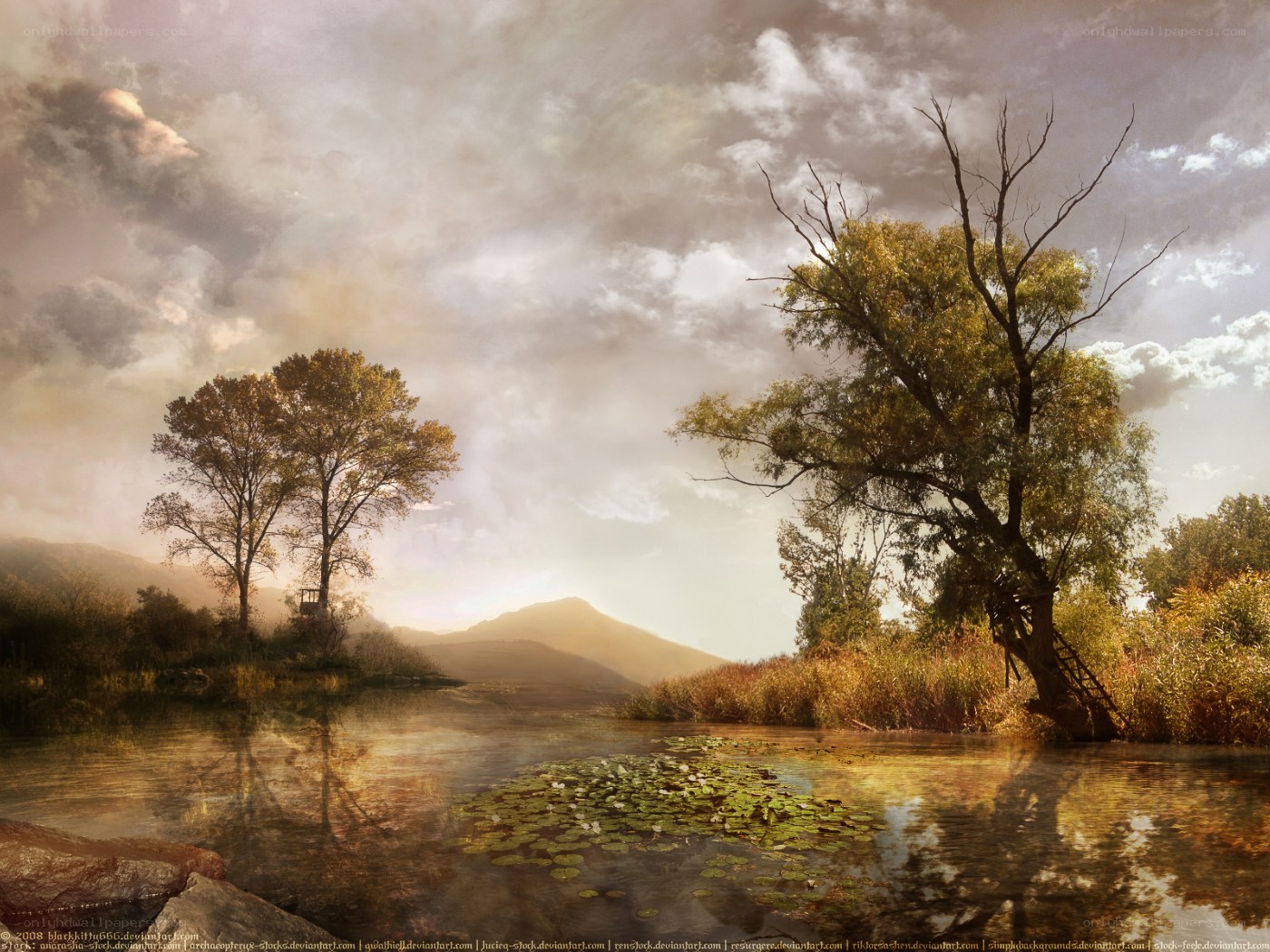Autumn river landscape