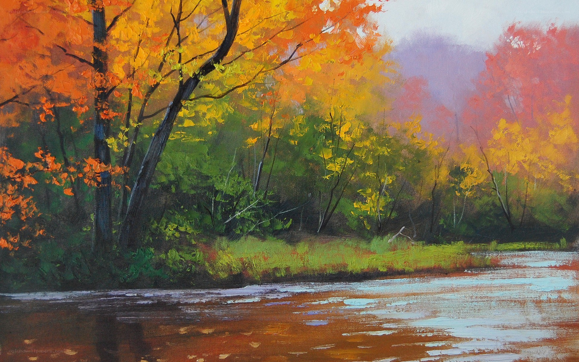 Autumn river landscape
