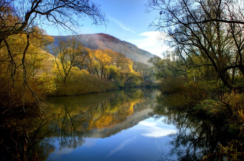 Autumn river landscape