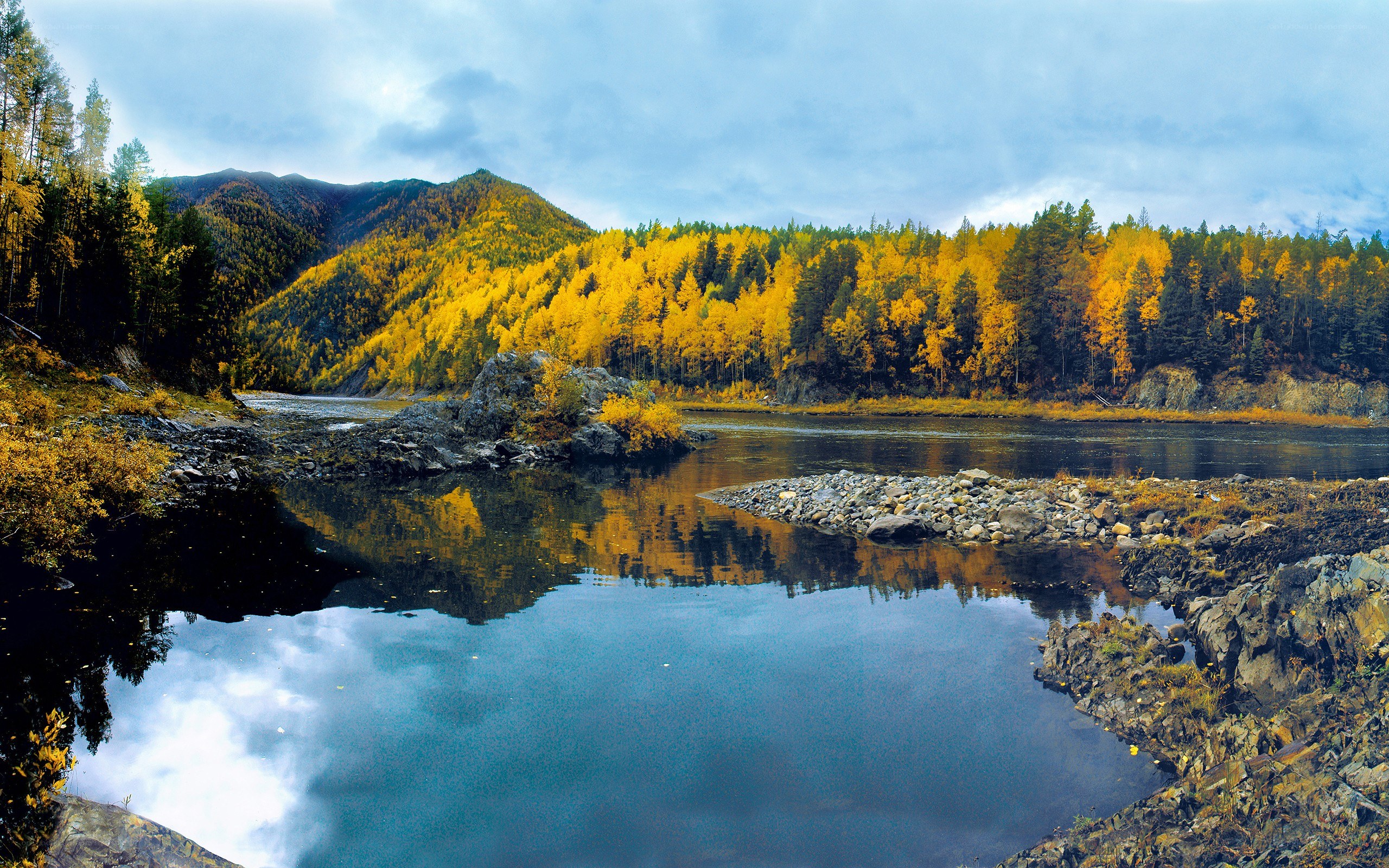 Autumn river landscape