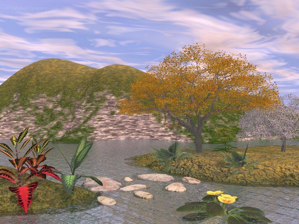 Autumn river landscape