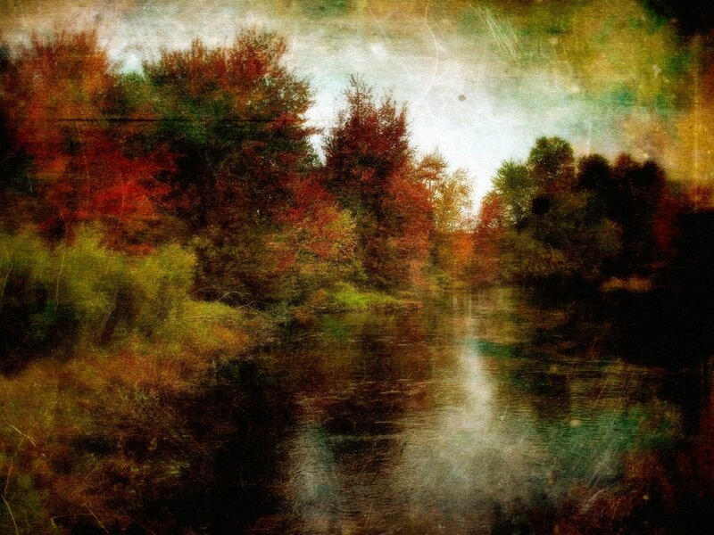 Autumn River Landscape — Brown