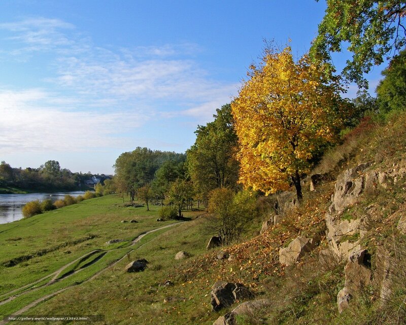 Autumn river landscape