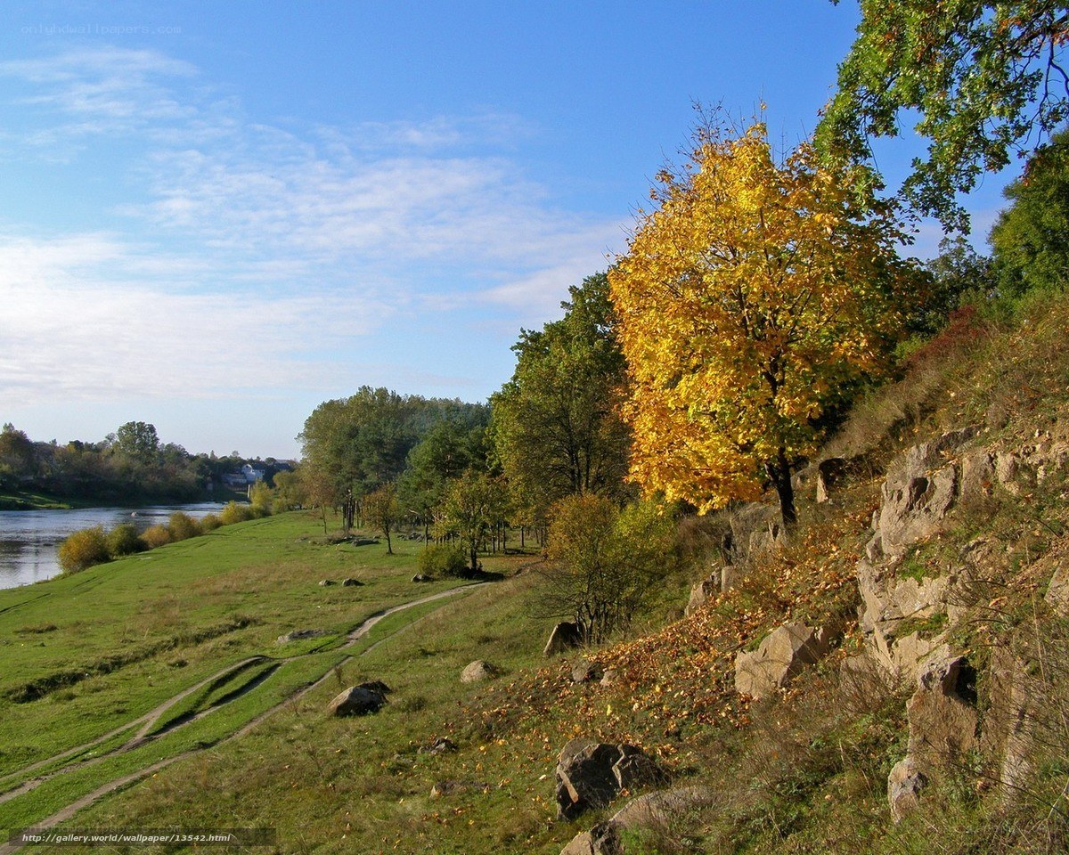 Autumn river landscape