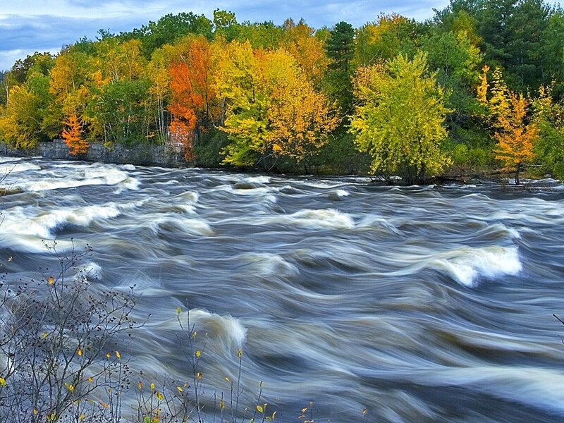 Autumn river rapids