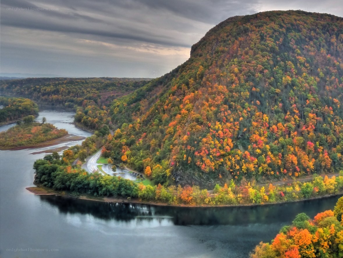 autumn river valley landscape