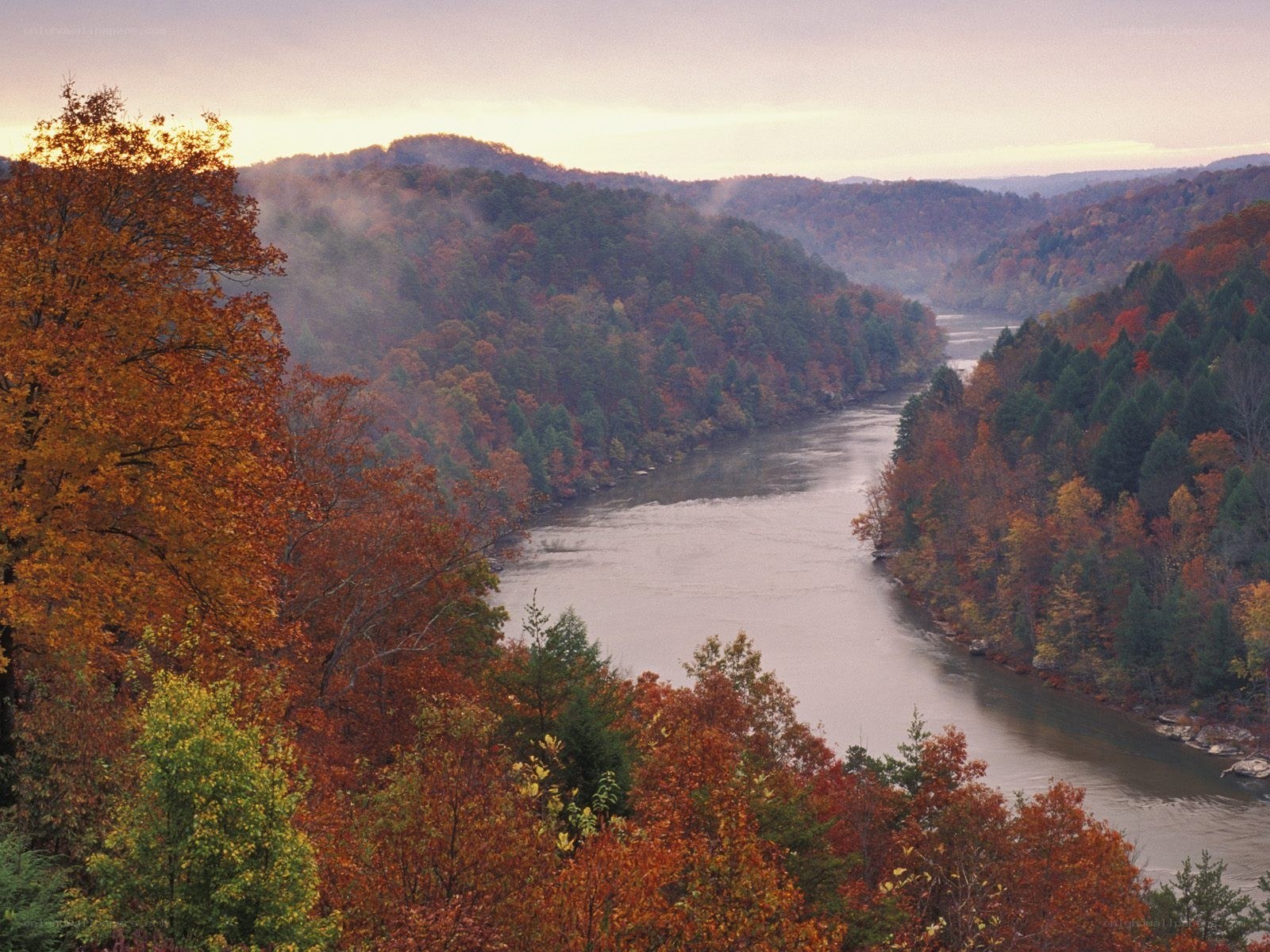 autumn river valley landscape