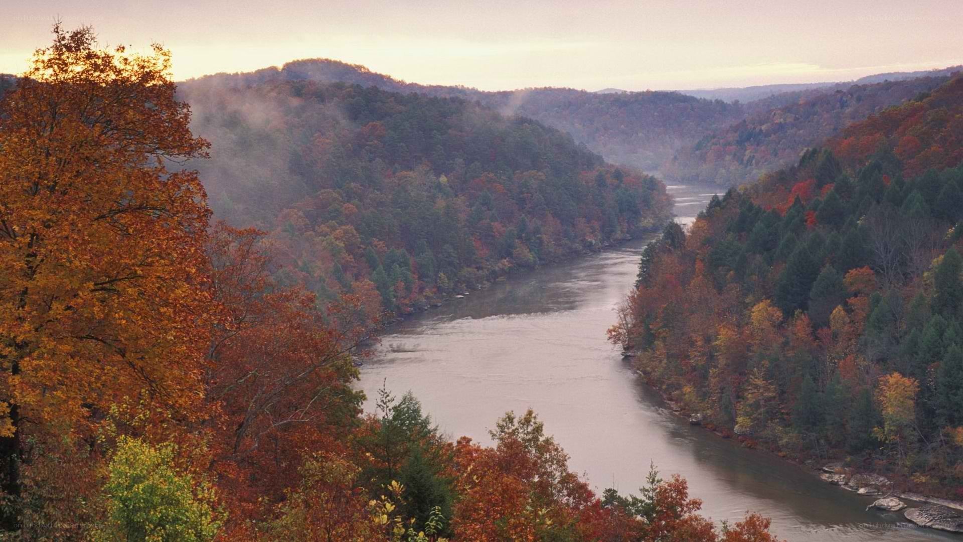 autumn river valley landscape