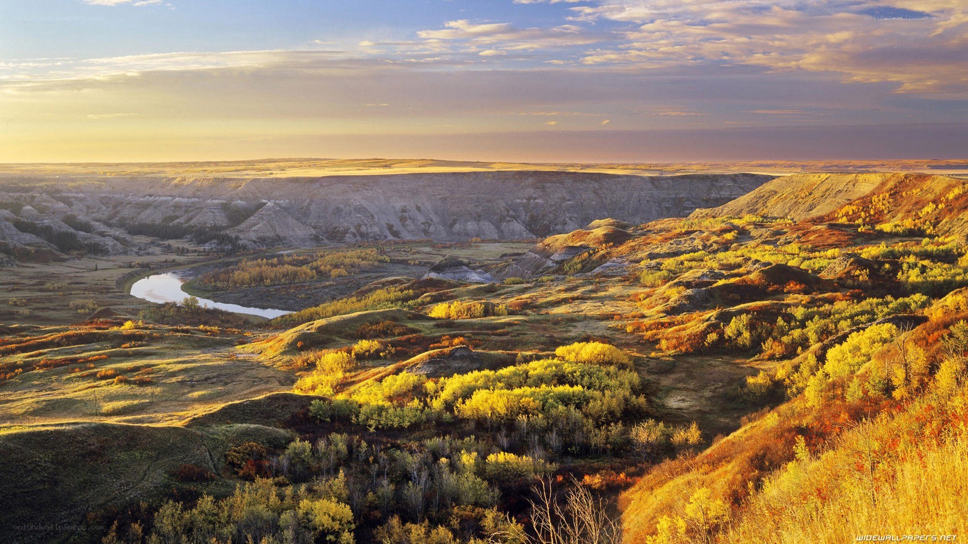 autumn river valley landscape