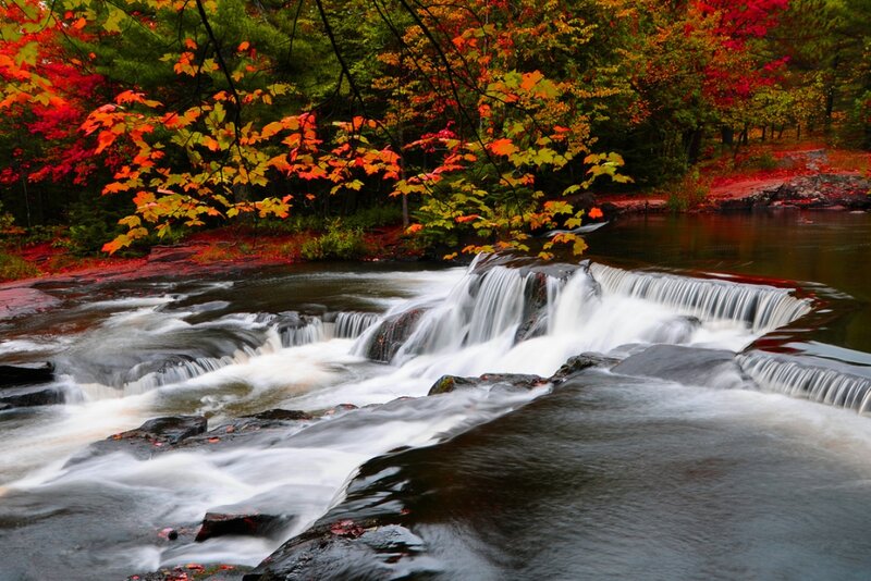 Autumn River Waterfall
