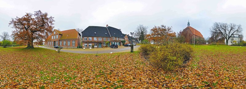 Autumn scene in a German village