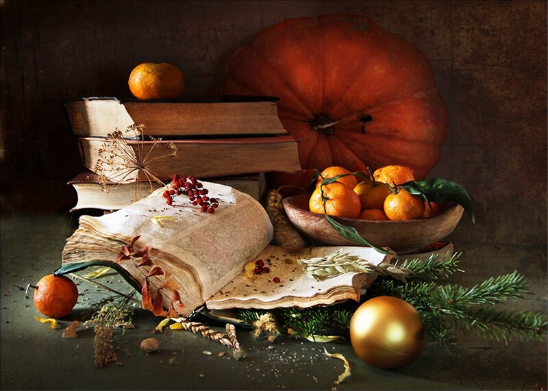 Autumn Still Life Arrangement — Brown