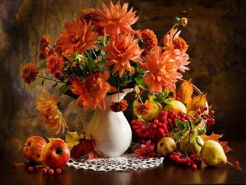 Autumn Still Life Arrangement — Orange, Calm