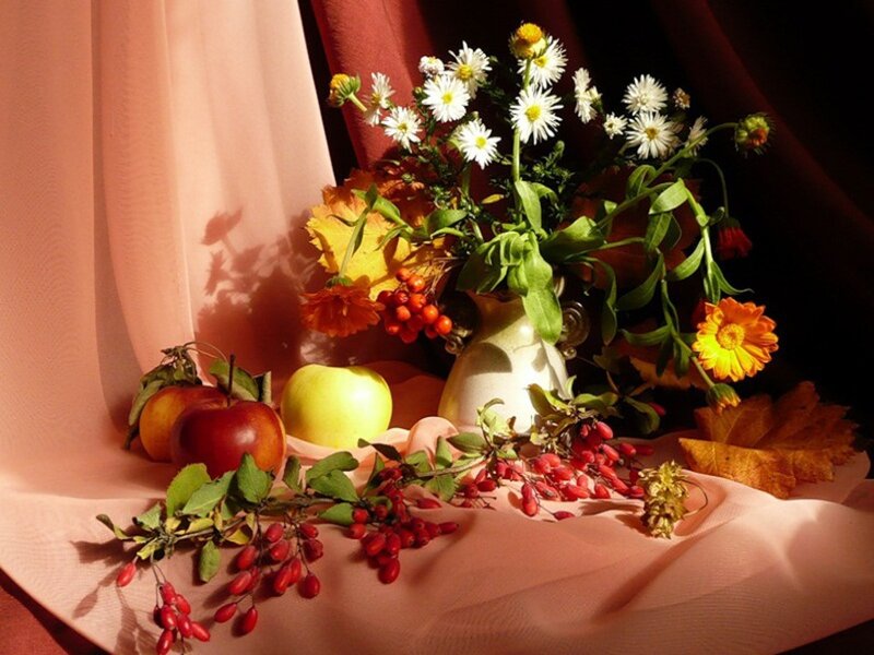 Autumn Still Life Arrangement — Pink