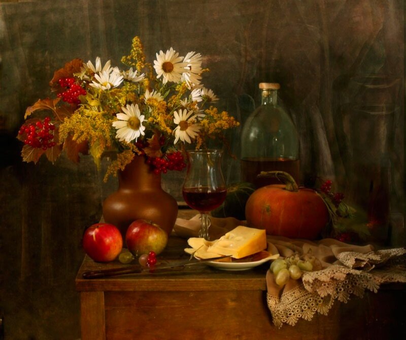 Autumn Still Life — Brown, Calm, Painting