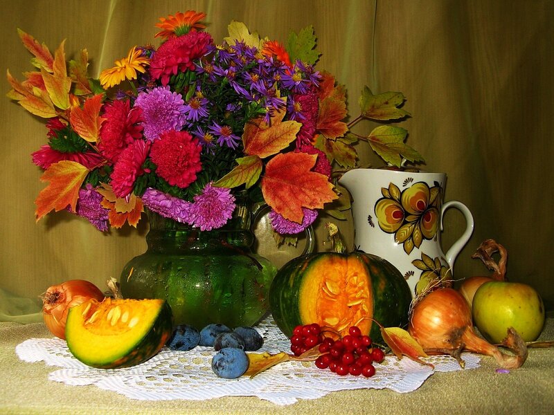 Autumn Still Life — Green, Calm, Photograph
