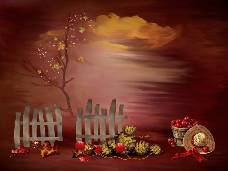 Autumn Still Life — Red, Serene