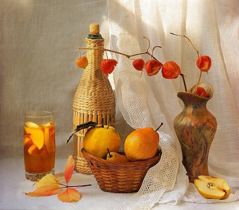 Autumn still life with fruit