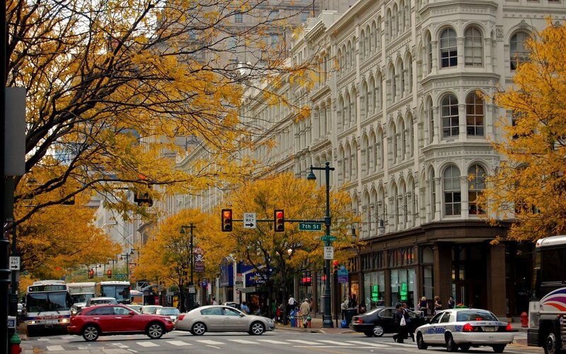 Autumn street scene in Washington DC