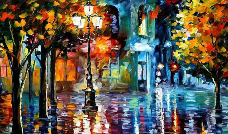 Autumn Street Scene — Yellow, Vibrant